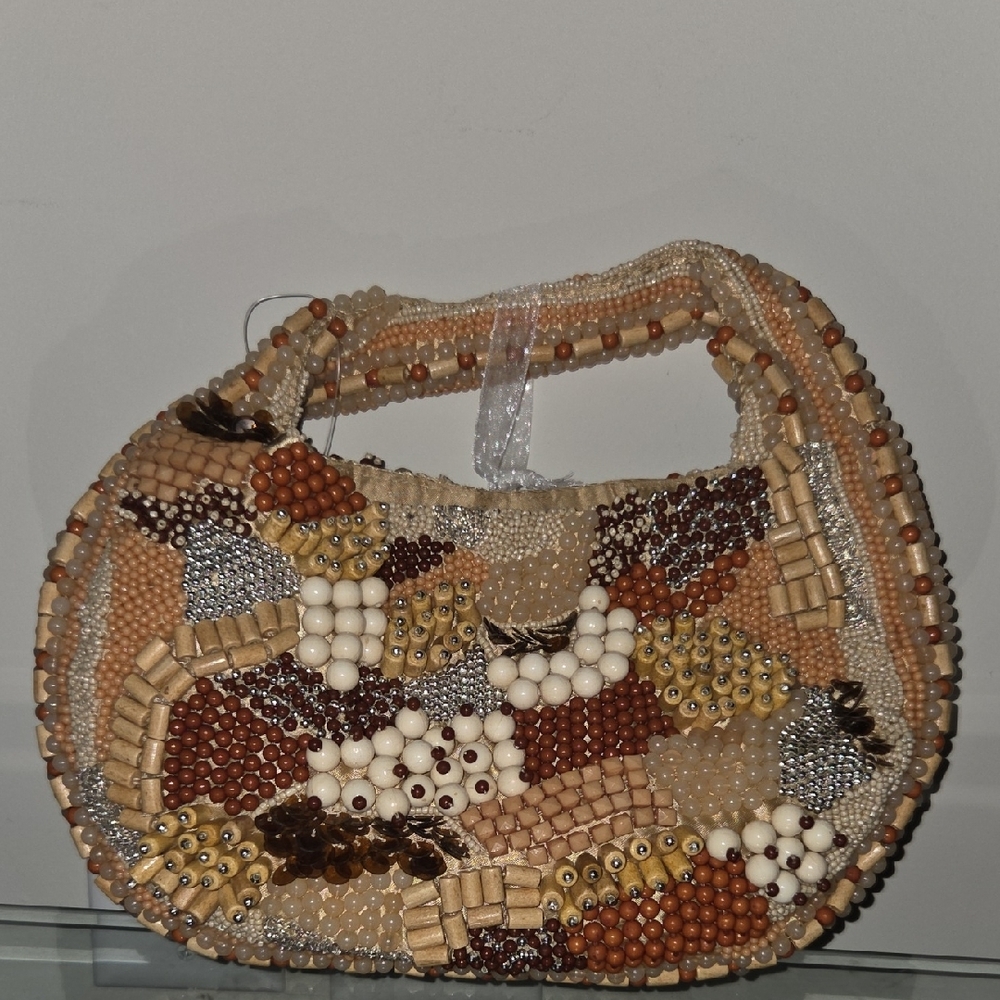 Beaded Patchwork Handbag - image 1